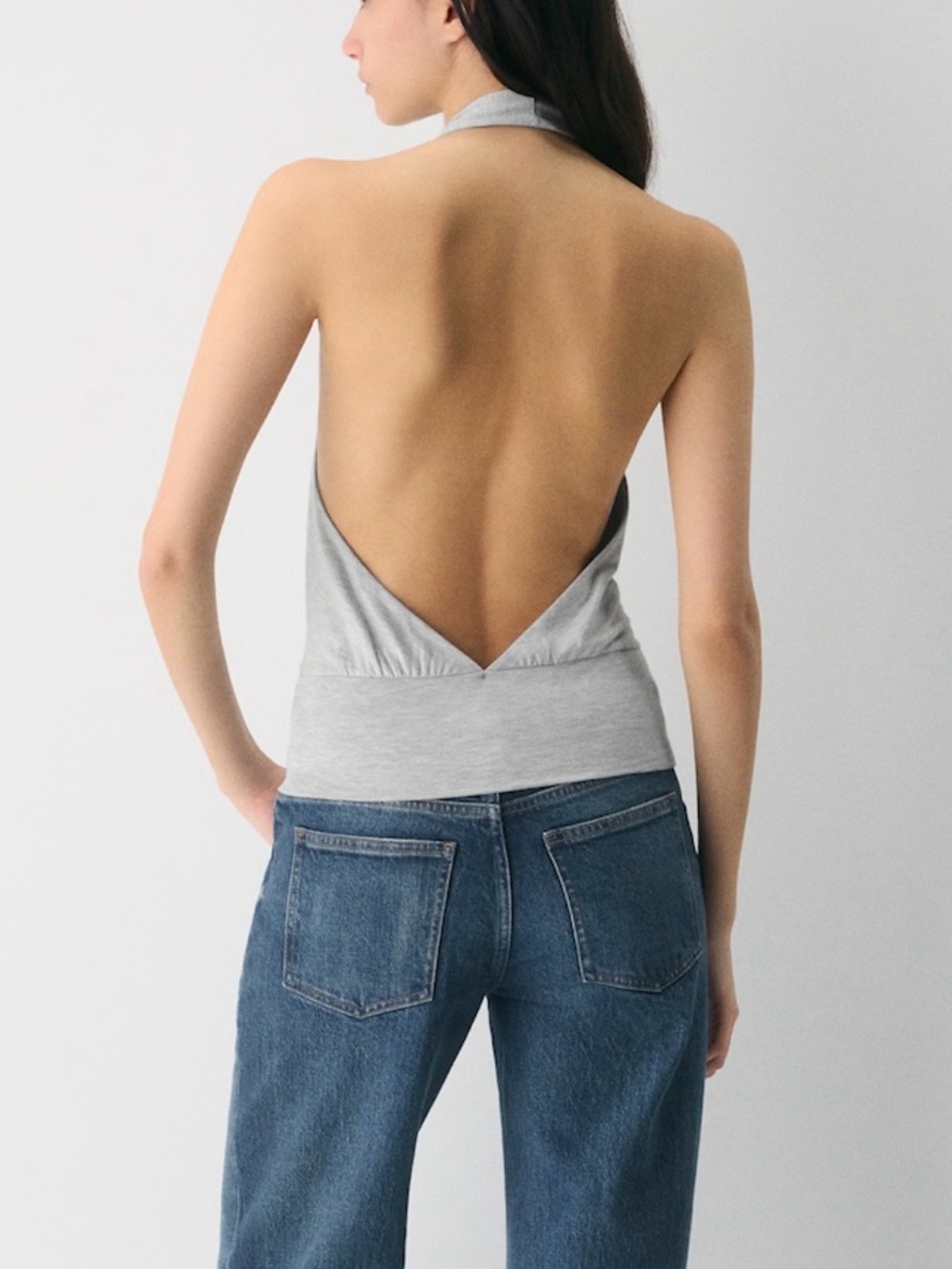 Aritzia Sunday Best Chantal Backless Top Grey